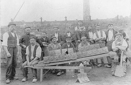 Workmen at Wanborough Brickworks