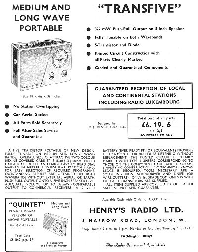 Transistor Radio Advert 1966