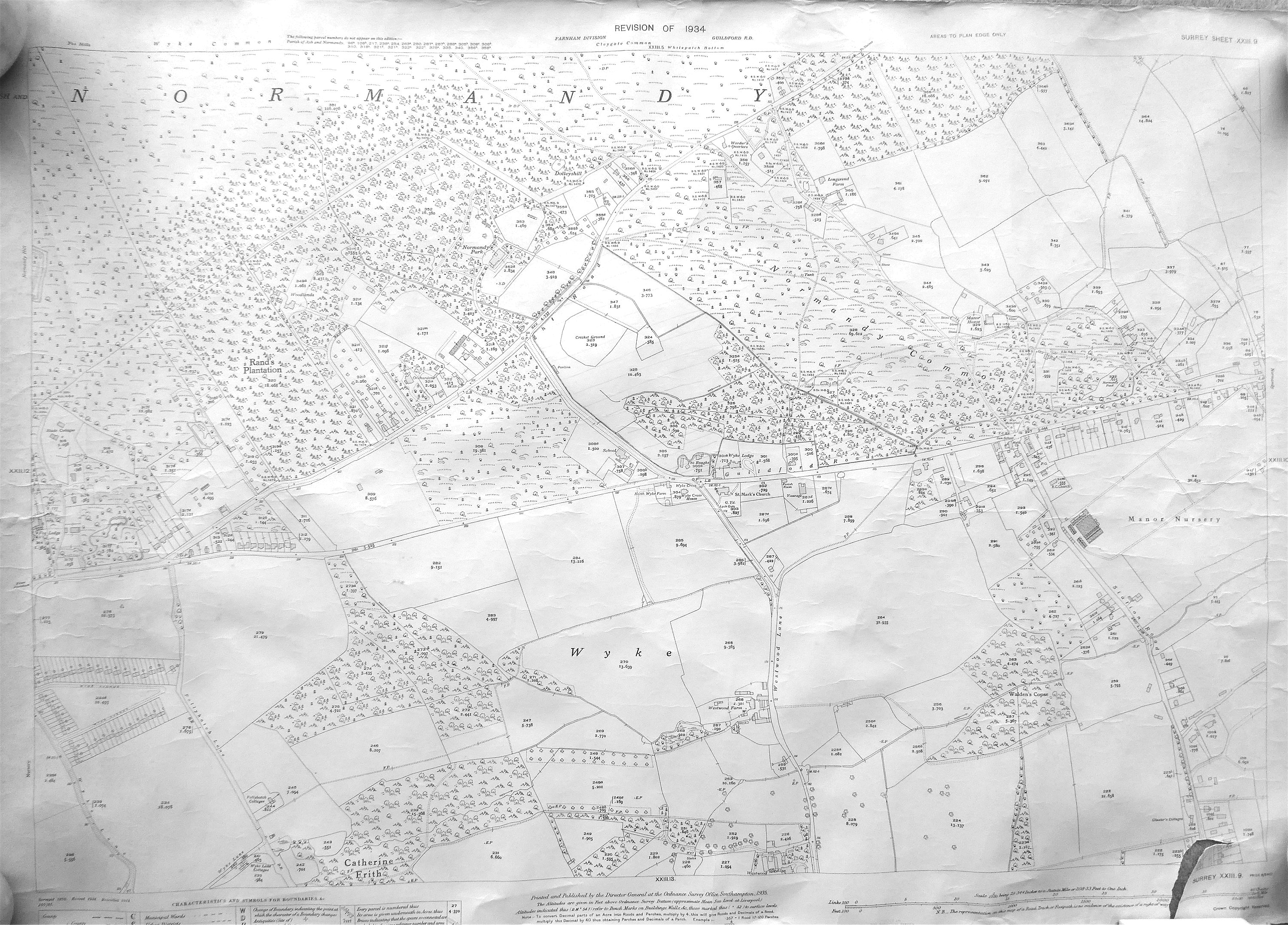 Map of Normandy 1934