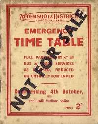 War Emergency Time-Table