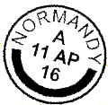Postmark Normandy - used on a postcard from a soldier recuperating at Henley Park