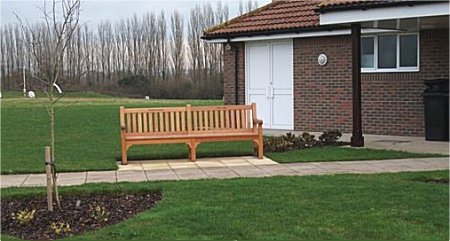 Memorial seat at the Village Hall