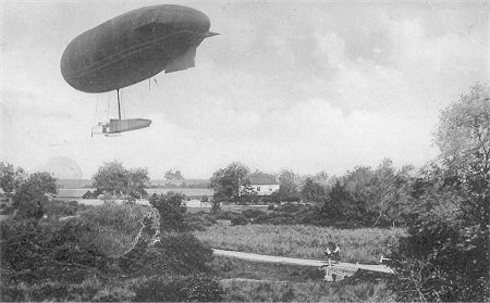 Airship over Normandy Common c. 1913